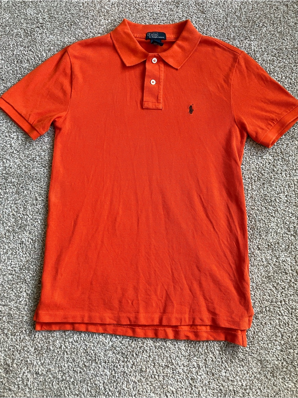 Ralph Lauren Orange Short-Sleeve Polo with Pony Logo